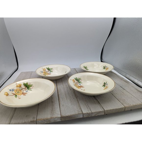 Vintage Set 4 Taylor Smith Taylor Dessert Bowl 5 3/8" Yellow Buttercups TST237 - Picture 2 of 8